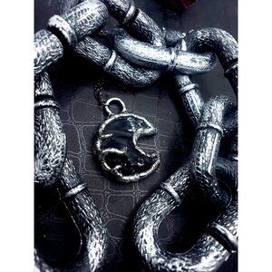 Obsidian moon Necklace